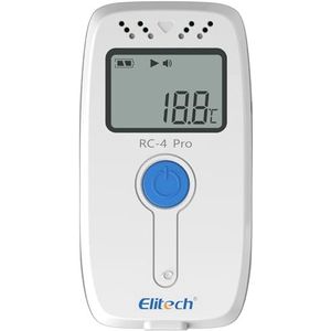 Elitech RC-4 Temperatuurdatalogger Temperatuurdatalogger, LCD-scherm, met USB 16000-punts dataloggerrecorder, met binnensensor