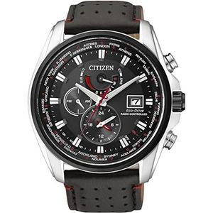 Citizen Analoog Eco-Drive horloge voor heren, met leren armband AT9036-08E, zwart/zwart, Eén maat, armband