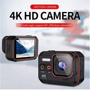 Actiecamera 4K Actie Camera 2 Inch Scherm Waterdichte Sport Camera Duiken Drive Helm Actie Cam Sport DV Auto DVR Afstandsbediening (Color : 4K, Size : Camera 32G)
