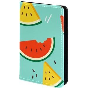 FVQL Paspoorthoes voor reizen, 4x5,5 inch paspoorthouder, watermeloen fruitpatroon