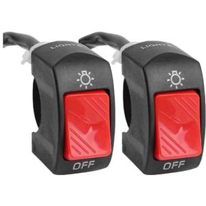 LED Stuurschakelaar Universele Motorfiets Stuur Kill Switch Aan/uit Knop Modificatie Voor 22MM ATV's Accessoires(2pcs red)