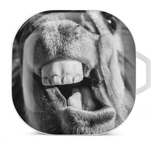 Grappige wilde paarden oordopjes hoesje compatibel met Samsung hard shell beschermhoes witte stijl
