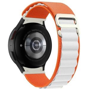 LKQASD Nylon Alpine Loop Compatibel met Galaxy Watch 6-5 Pro-4 44mm 40mm 45mm band sport G-haak armband Watch4-6 Classic 43mm 47mm band (Color : Orange white 10, Size : Galaxy 4-6)