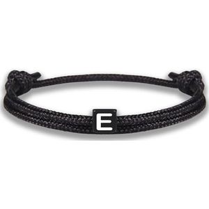 Leren armband voor heren, instelbare lengte met letters, roestvrij