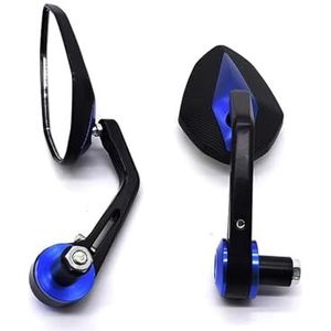 Motorfiets achteruitkijkspiegel Aluminiumlegering Motorfietsspiegel 22mm Stuuruiteinde Spiegel Universeel Voor Kawasaki Spiegel motorfiets(Blue)