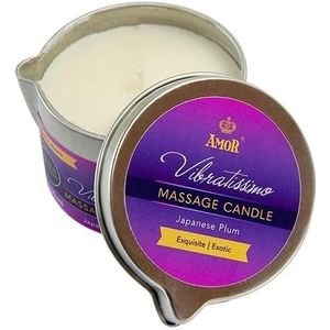 VIBRATISSIMO Massagekaars Japanese Plum 100ml I Kaars met pruimengeur I Kaars ontspanning I gemaakt van natuurlijke grondstoffen & met kokosolie I geschikt voor gevoelige huid I Massage Candle