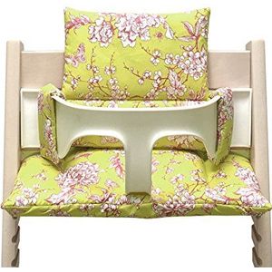 Blausberg Baby - Coating - zitkussen kussen set bekleding voor Stokke Tripp Trapp hoge stoel - Cherry Blossom geel roze wit