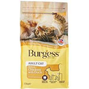 Burgess Volwassen kattenvoer Britse kip en eend - 1,5 kg, bruin