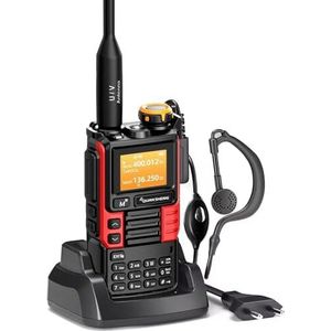 Quansheng UV-K5 5W Dual Band Portofoon - AM/FM Radio, 200 Kanelen, 20-1000MHz Ontvangst, NOAA Weer, Snel Kopiëren, Type-C - voor Outdoor, Kamperen en Reizen (rood)
