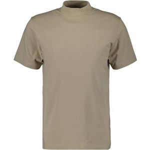 RAGMAN - Shirt - Beige mêlee - Korte Mouwen - Hoog Gesloten Hals - Regular Fit