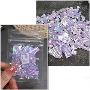 5g Aurora Gradient Natural Shell Slice Nail Charm Stijl Fantasy Onregelmatige Abalone Nagels Decor DIY Manicure Accessoire-paars