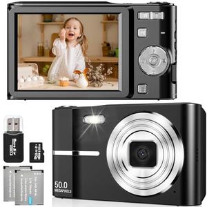 FAYIBUY Digitale camera 50 MP 1080p FHD digitale camera met 16-voudige digitale zoom oplaadbare compacte digitale machine met 32 GB kaart voor kinderen, studenten en beginners