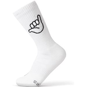 FYNGERS | Sportsokken met handgebarsten | wit | biologisch katoen | topkwaliteit, Wit - Hang losjes, 36-40