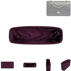 DGAZ Silk Purse Organizer Insert Fits Chanel 2.55 Reissue Flap Bags, Silky Smooth Handbag Organiser, Luxury Handbag & Purse Shaper (Burgundy, Mini20)