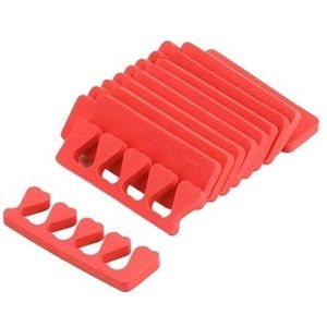 Zachte teenspreider Flexibele teenspreider Teennagelspreider Herbruikbare teenspreider Manicure teenspreider Teennagel Pedicure Tool Nagellak Teenspreider for Mannen En Vrouwen Herbruikbaar(50pcs Red)