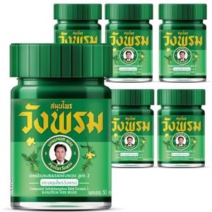 Wang Prom Thais Kruiden Massage Balsem voor Huidverzorging Massage Wellness (Groen, 300g (6x50g))