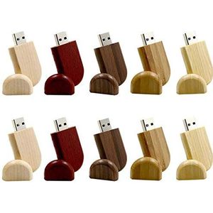 A Plus+ 10 Stuks USB 3.0 128 GB Sticks Houten en Bamboe USB 3.0 Flash Drive