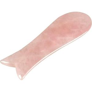 JIAWEILI Rozenkwarts Gua Sha Schrapen Massage Tools, Natuursteen Guasha Board Gezichtsmassage Gereedschap voor SPA Acupunctuur Therapie Trigger Point Behandeling [Visvorm]