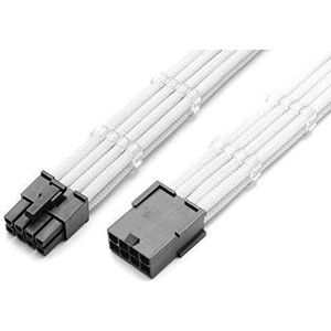 Shakmods 8-pins ATX CPU moederbord mouwen verlengkabel 30cm + 2 kabelkammen (wit)