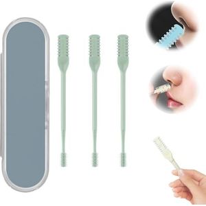 2-in-1 neushaartrimmer, neushaarverwijderingshulpmiddel, 2024 nieuwste dubbelzijdige neushaartrimmer, draagbare handmatige 360 ° roterende neushaartrimmer voor mannen en vrouwen (Groen,3pcs)
