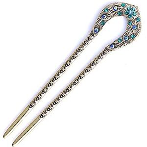 Haarklemmen Vintage Haaraccessoires Antieke Brons Vergulde Clip U-vormige Haar Clip Pin Strass Bloem Haaraccessoires Modieuze Haaraccessoires (Size : 1)