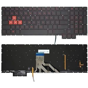 Engels voor HP 15-CE 15-CE006TX 007TX 008TX 020CA 004TX 006TX 001TX 000 019NA 025TX US laptoptoetsenbord met achtergrondverlichting(GR Red Word Backligh)
