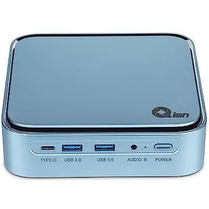 Qian Mini-PC Intel Core i3 1115G4 2 kernen 4,1 GHz | Intel UHD grafische kaart | 8 GB DDR4 3200 MHz | 128 GB M.2 NVMe Gen3x4 SSD | Wi-Fi Wi-Fi 5 | 1 GB lokaal netwerk