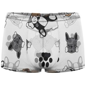 Franse Bulldog Pug Paws Heren Boxer Slips Sexy Shorts Mesh Boxers Ondergoed Ademend Onderbroek Thong