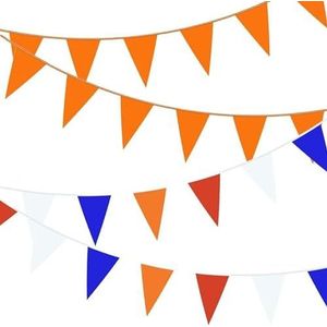 Oranje Slingers Vlaggenlijn Oranje Versiering Oranje Vlaggetjes EK WK Koningsdag Oranje Feest Artikelen 40 Meter