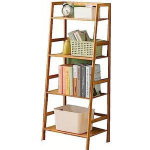 TsoLay Boekenplank boekenplank meerlaagse staande boekenkast multifunctioneel opbergrek display hout open ladderplanken voor thuis en op kantoor boekenkast boekenkast opslag