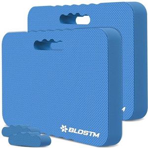 BLOSTM Blue Garden Knielpad 2 stuks - Hoge dichtheid schuim knielpads met twee texturen, premium grote schuimmatten voor huiswerk, tuinieren en yoga, waterbestendige knielmat - 2 stuks