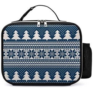 Winter Kerst Afneembare Maaltijd Pack Herbruikbare Lederen Lunch Box Container Draagbare Lunch Bag
