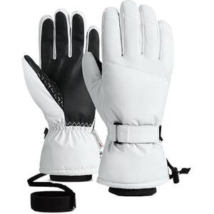 Ski-handschoenen Heren Dames Skihandschoenen Ultralichte Waterdichte Winterwarme Handschoenen Snowboardhandschoenen Motorrijden Sneeuw Winddichte Handschoenen Voor fietsen skiën werken (Color : White