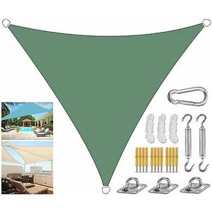 Donkergroene luifel driehoekige luifel met heavy-duty bevestigingsset Luifel for terras Patio Gazon Zonwering Uv-bestendig Speelplekken Luifel (Size : 3.6x3.6x3.6M)