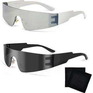 DECUIOCC Futuristische Zonnebril - Verbluffende Ruimte Bril, Alien Brillenset voor Cosplay en Feest, Funbril, Halloween Brillenset