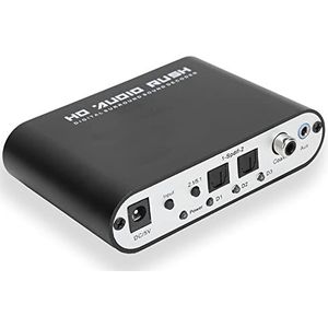 5.1CH DTS Dolby Converter 4K Audio Extractor HDMI Audio Decoder Digitale Audio Converter Uitgang Optische Coax Naar Analoge Audio voor Thuis/Concertzaal/Bioscoop(zwart)
