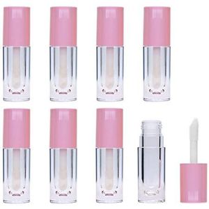 8 Stuks Lipgloss Buizen Met Wand Lege, 6.5ml Hervulbare Lipgloss Flessen Mini Lipbalm Flessen Transparante Lipgloss Containers Met Rubber Stoppers Voor Diy Lipgloss, roze, 6.5ml