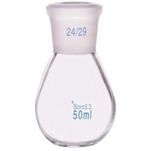 Verdampingsfles 50 ml, kolf, korte hals standaard 24/29, kolf met platte bodem