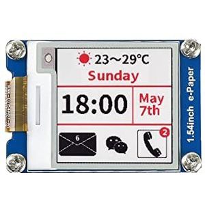 Waveshare 1.54Inch E-Paper Display Module(B) V2,200x200 Resolution 3.3v/5v E-Ink Electronic Screen with Embedded Controller,Red Black White Three-Color for Raspberry Pi/Jetson Nano/Arduino/STM32