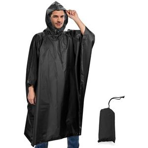 Sensong Regenponcho, waterdichte regencape met capuchon, multifunctionele regenjas, herbruikbare regenkleding, opvouwbaar, ripstop, voor dames en heren, voor wandelen, jagen, kamperen, vissen,