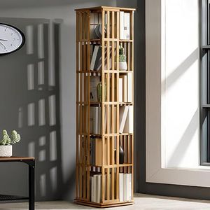Heyijia Draaiende boekenkast, roterende boekenplank 5/6 niveaus, draaiende boekenplank toren, voor slaapkamer, woonkamer, studeerkamer, kantoor