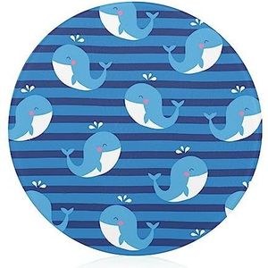 Walvis met Blauwe Gestreepte Snijplank Aangemaakte Glassnijplank voor Keukenrestaurant