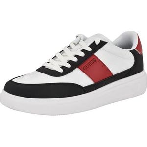 GUESS Heren Chaze Sneaker, Zwart/Wit/Rood 001, 11 UK, Zwart Wit Rood 001, 45 EU