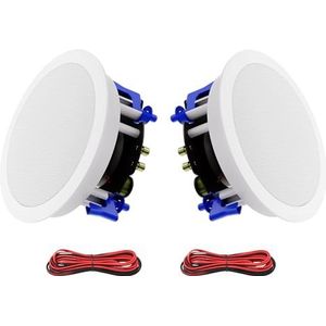 Herdio 5,25 inch plafond-wandinbouwluidsprekers 8 Ohm 300 watt piek met veerbelaste luidsprekers Terminal Eenvoudige installatie voor thuisbioscoop Kantoor Hotel Restaurant (1 paar)