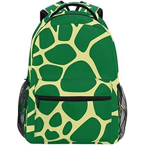 Groene dierlijke huid patroon schoolrugzak voor meisjes jongens middelbare school stijlvol ontwerp student tassen boekentassen, Patroon, 11.5×8×16In