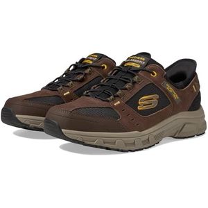 Skechers Oak Canyon Consistent Winne Hands Free Slip-in sneakers voor heren, bruin/zwart, 39 EU