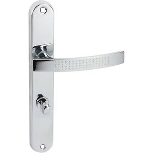 domino ALMA ECO M6 Deurklink 78 deurkruk WC - badkamerset | links en rechts deurbeslag voor toilet/badkamerdeuren | L-vorm | deurklink van aluminium | chroom deurkrukgarnituur |