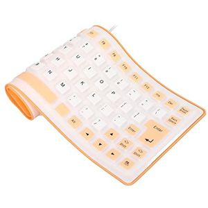 Opvouwbaar Siliconen Toetsenbord, USB Bedraad 85 Toetsen Oprolbaar Toetsenbord Waterdicht Draagbaar Flexibel Toetsenbord voor Pc Laptop Notebook(Oranje)