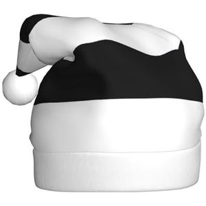 SSIMOO Strepen Zwart Wit Pluche Kerstmuts Voor Volwassenen, Feestelijke Feesthoed, Ideaal Feestaccessoire Voor Bijeenkomsten