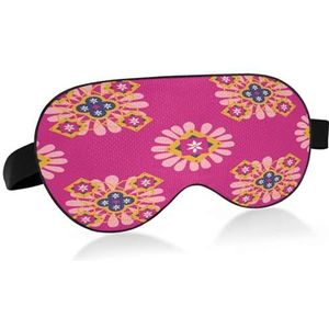 LI ZHI XIN Slaapmasker voor volwassenen, verduisterende slaapmaskers voor dames en heren, oogmasker voor reizen met verstelbare riem, zacht comfortabel oogmasker om te slapen rode kleur bloemenpatroon